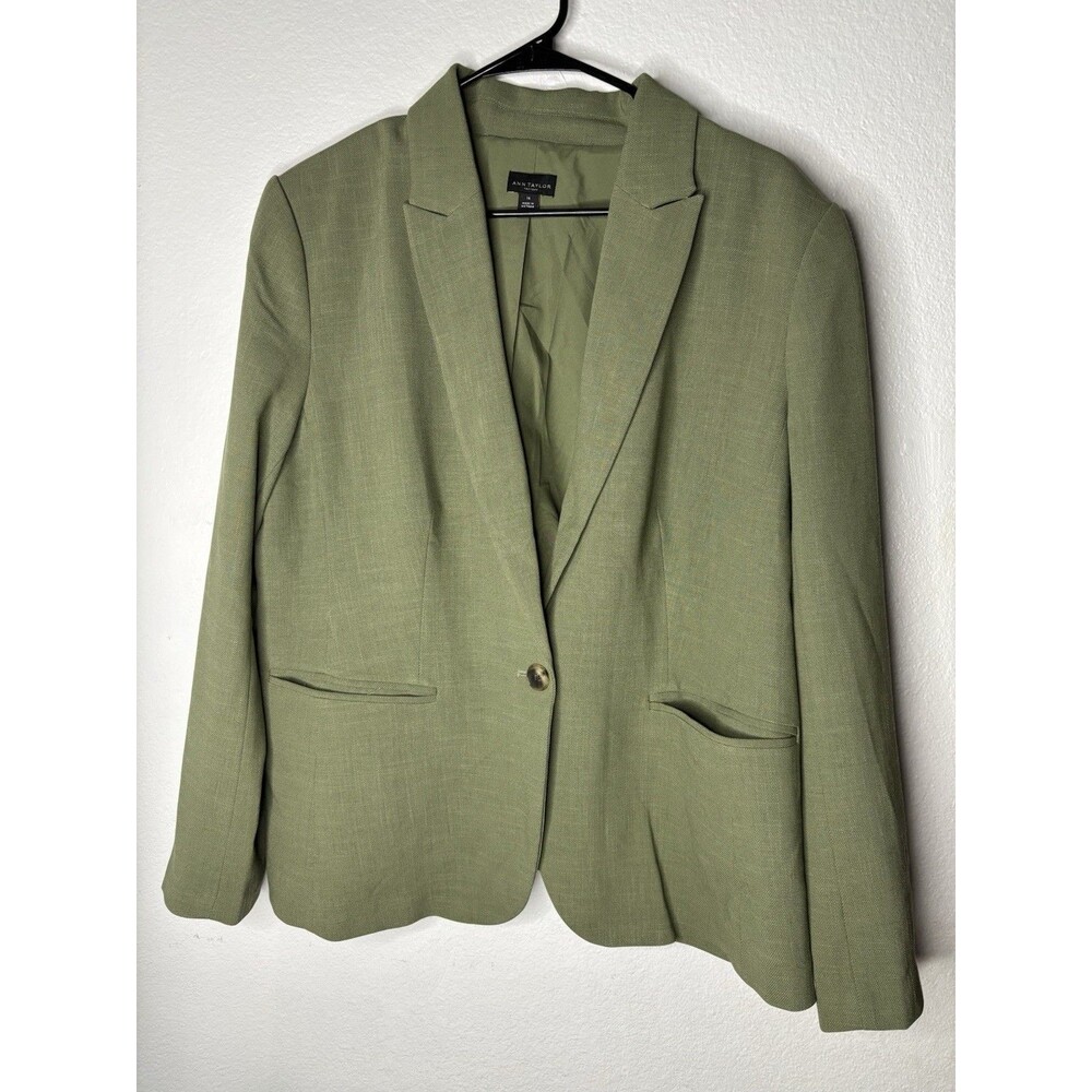 Ann Taylor Womens Lined One-Button Blazer 16